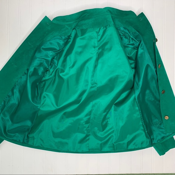 Vintage Nat Kaplan Couture Green Suede Blazer - Picture 14 of 16